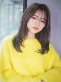 顔周りレイヤー韓国ヘア美髪ロングウルフレイヤー_F0664