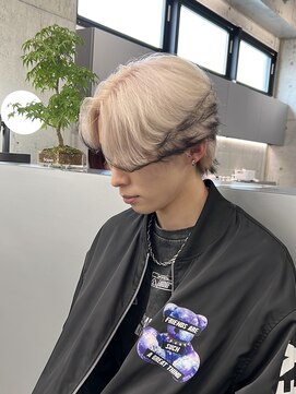 ローレン(Lolen.) 【メンズホワイトグレージュ×エンドカラー】しまゆー