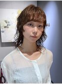 ドライパーマゆるめパーマウルフパーマミディアムパーマ銀座暗髪