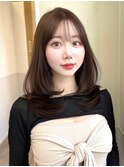 小顔レイヤーカットマロンベージュ髪質改善内巻き韓国風美髪