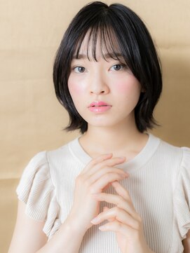 カバーヘア ブリス 大宮西口(COVER HAIR bliss) シースルーバング外ハネ丸みボブウルフカット308W大宮20代30代