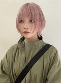 ペールピンクイエベ春ブリーチダブルカラー