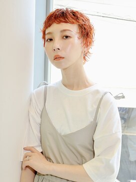 エムスラッシュ たまプラーザ(M.SLASH) オン眉/マッシュパーマ/金髪/オレンジゴールド/たまプラーザ