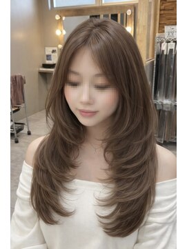 ラピス 横浜(Lapis) Hミルクティーベージュバタフライレイヤーカットシールエクステ