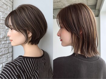 ハート 武蔵新城店(HEART)の写真/白髪ぼかしハイライト×髪質改善で,白髪も自然に馴染む大人カラー好評[武蔵新城/白髪染め/インナーカラー]