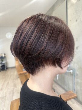 ヘアーアンドメイク ファット(Hair&Make PHAT) 大人可愛いショートナチュラル丸みピンクブラウンカラー30代40代