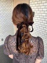 フェリーチェ 六本木店(Felice)&nbsp;編み下ろし　結婚式ヘアセット　参列　ベロア
