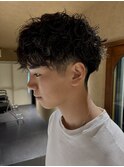 立体感 細かいカールパーマ