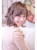 ミディアムボブの編みこみアレンジ【メイズ東中野・鍛原志行】