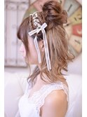ロングのツインメッシーバンアレンジ【メイズ東中野・鍛原志行】