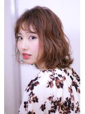ひし形シルエットのエアリーパーマ