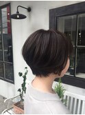 大人可愛い×前下がりショート×ナチュラル小顔ヘア