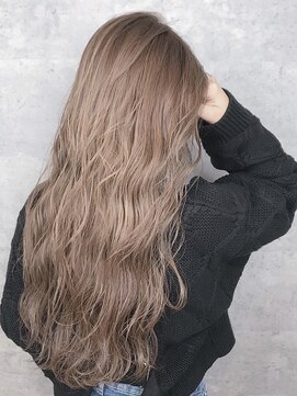 アンダーバーホワイト 天王寺阿倍野店(_WHITE) シナモンベージュ_ヌーディグレージュ_無造作ウェーブ_ロング