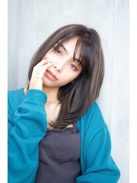 オースティン 調布アミックス(AUSTIN) 大人かわいい前髪セシルカットココアブラウンフリンジウェーブ