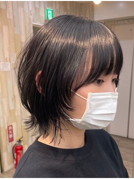 ナンバー アンフィール 渋谷(N° anfeel) 【HIKARU】艶髪と透明感カラー！グレージュ×ミニウルフボブ