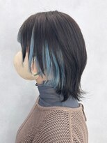 アルバム 池袋(ALBUM)&nbsp;インナーブルー_斜めバンググレージュカラー_ba461281