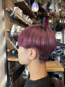 オーバーキャプテンネイキッド(OVER CAPTAIN NAKED) マッシュショート　チェリーピンク