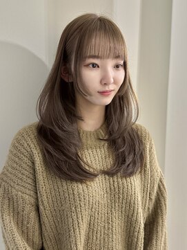 ユニコ(unico) 韓国風/レイヤー/姫カット/前髪/グレージュ