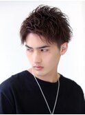 ソフツイアップバングショート/ツーブロック/シャドウパーマ