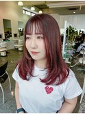 ☆顔周りレイヤー×ワインレッド☆