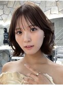 韓国ヘアーハッシュカットレイヤーカットグレージュブリーチ無し