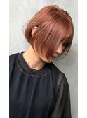 【GEEKS渋谷】レイヤーボブ/冬カラー/ピンクオレンジ/ハイトーン