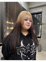 テトヘアー(teto hair)&nbsp;ベージュカラー デザインカラー 姫カット