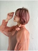 透明感ショート/春カラー/ブリーチなし/顔まわり