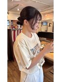地毛風パープル/簡単ヘアアレンジ