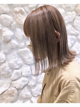 ヘアサロン エフ 渋谷(F) #外ハネボブ#ハイライト#ベージュ#白髪ぼかし