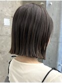 栄タッセルボブくびれ透明感ベージュヘア