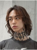 メンズミディアムメンズロングメンズボブ緩めスパイラルパーマ
