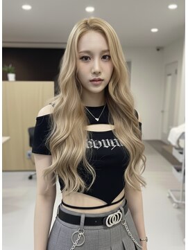 ブリーチ2回ミルクティーベージュエクステ