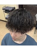 マッシュ波巻きシャドウパーマ