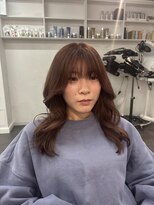 アオ(AO。)&nbsp;顔周りレイヤーくびれ韓国ミディアム/ヨシンモリ/シースルー