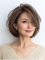 Heart's美人設計と白髪ぼかし専門店 青山表参道店 脱白髪染め/ショートヘア【ハーツ】&nbsp;白髪ぼかし脱白髪染め似合わせショートボブ40代50代60代