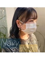 ウーロス(uros.) 【SENA】インナーカラー ネイビー×ベージュ 透明感カラー