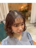 ミディアム×ウェーブ巻き
