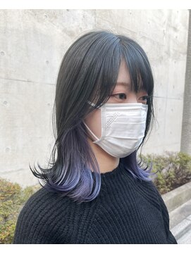 アクアオモテサンドウ(ACQUA omotesando) ＊インナーカラー薄紫ホワイトパープル×暗髪ラベンダーグレー