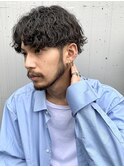 波巻きツイストスパイラルパーマツーブロック刈り上げ