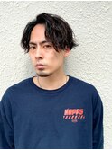 【Sup】前下がりセンターパートツイストスパイラルパーマ