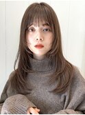 レイヤーカット/ウルフヘア/顔まわりカット/アッシュブラウン