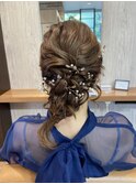 お呼ばれヘア×編み下ろし