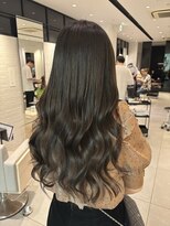 韓国艶赤みなしブラウンカラーレイヤーカット