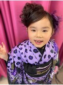 七五三 崩れないゆるふわツインお団子 7歳 水戸