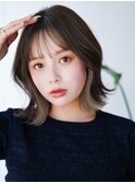 ◯ぱっつん前髪流し前髪くびれボブイメチェンこなれミディアム