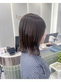 オリーブグレー/前髪/ボブ/マロンベージュ/レイヤーカット/小顔