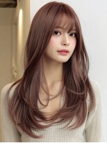 モモ(momo)&nbsp;顔周りレイヤーロング韓国ヘアダークアッシュ_m0002