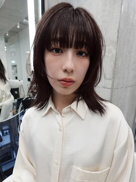 セラン 表参道(Celan) ブリーチなしダブルカラーミディアムレイヤー顔まわりレイヤー