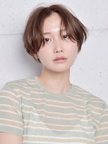 ピークアブー アヴェダ 池袋東武(PEEK-A-BOO AVEDA) 乾かすだけでまとまる前髪長めハンサムショート×ベージュカラー